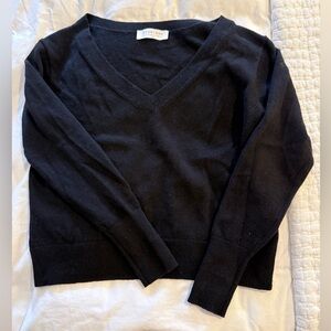 Everlane 100% cashmere Women's Classic Black V-Neck Sweater